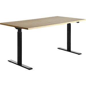4014296873787 - Sitz-Steh-Schreibtisch E-Table TTS16080SA elektrisch höhenverstellbar 70-120cm (H) 160cmx80cm (BxT) rechteckig ahorn   Schwa
