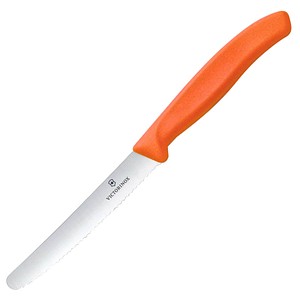 7613329191514 - VICTORINOX Frühstücksmesser Swiss Classic silber orange glatt Klinge 110 cm