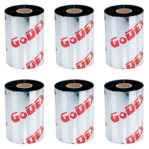 GoDEX GRS 945 schwarz Thermotransferbänder für Etikettendrucker, 6 Rollen