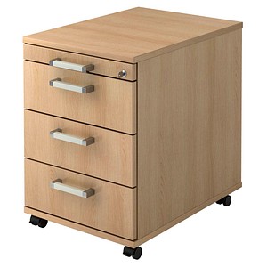 4032062162934 - Rollcontainer TARVIS 1 Utensilienauszug abschließbar 3 Schübe B 428 x T 580 x H 590 mm Eiche-Dekor 4032062162934 - Rollcontainer TARVIS 1 Utensilienauszug abschließbar 3 Schübe B 428 x T 580 x H 590 mm Eiche-Dekor