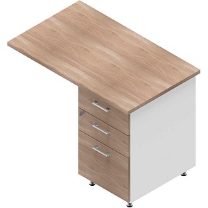 Quadrifoglio Standcontainer weiß, ulme 3 Auszüge Kunststoff-Stangengriff weiß 100,0 x 60,0 x 75,0 cm
