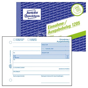 4004182012055 - Einnahme- Ausgabebeleg Formular Papierformat din A6 quer selbstdurchschreibend Nein - Avery Zweckform