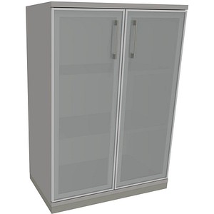 4260429767755 - fm Aktenschrank Oldenburg 4260429767755 lichtgrau Acrylglas satiniert 2 Fachböden 800 x 442 x 1133 cm