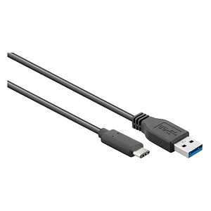 goobay USB C/USB 3.0 A Kabel 1,0 m schwarz