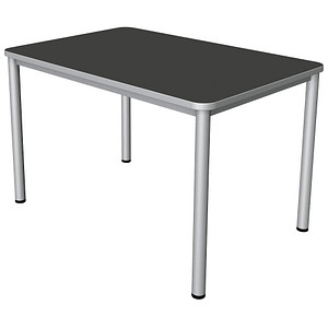 4044917444058 - Prime Schreibtisch anthrazit rechteckig 4-Fuß-Gestell silber 1200 x 800 cm