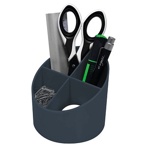 4012086023022 - Stifteköcher The Green Cross 4 Fächer Ø 110 x H 105 mm Recyclingkunststoff blau