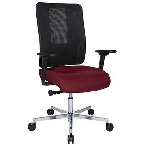 Topstar Bürostuhl Sitness Open X (N) Deluxe Alu mit Schiebesitz, OX39WTW2 T270 Stoff rot, Gestell alu