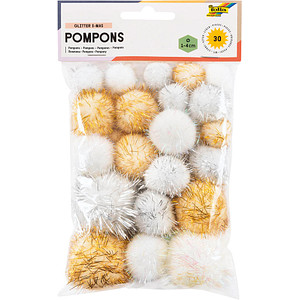 4001868125597 - Pompons mehrfarbig Glitter X-Mas Ø 10-40 cm 4001868125597 foli