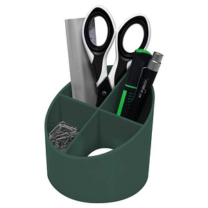 4012086023053 - Stifteköcher The Green Cross 4 Fächer Ø 110 x H 105 mm Recyclingkunststoff grün