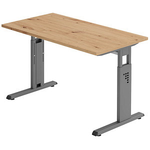 4032062190630 - Schreibtisch O-Serie mini VOS612 R G manuell höhenverstellbar 65-85cm (H) 120x672cm (BxT) rechteckig eiche graphit 403206 4032062190630 - Schreibtisch O-Serie mini VOS612 R G manuell höhenverstellbar 65-85cm (H) 120x672cm (BxT) rechteckig eiche graphit 403206