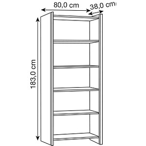 4044917419476 - AVETO Regal 5-OH mit Edelstahlzierleisten 80cm breit 4044917419476 - AVETO Regal 5-OH mit Edelstahlzierleisten 80cm breit