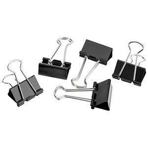 4040881856149 - 12 Foldbackklammern schwarz 25 cm