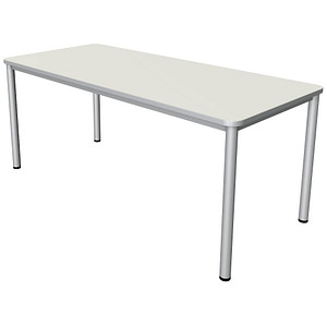 4044917444096 - Prime Schreibtisch weiß rechteckig 4-Fuß-Gestell silber 1800 x 800 cm