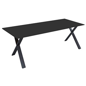 4051814440991 - my office Lona Schreibtisch anthrazit rechteckig X-Fuß-Gestell schwarz 1600 x 800 cm