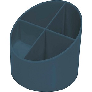 4012086023022 - Stifteköcher The Green Cross 4 Fächer Ø 110 x H 105 mm Recyclingkunststoff blau