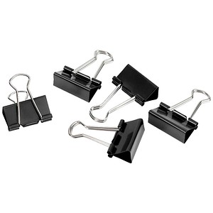 4040881856163 - 12 Foldbackklammern schwarz 32 cm