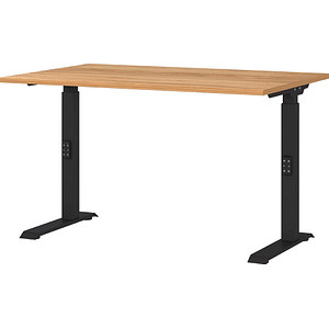 4005949791053 - DOWNEY höhenverstellbarer Schreibtisch navarra-eiche rechteckig C-Fuß-Gestell schwarz 1200 x 800 cm  4005949791053 GERMANIA