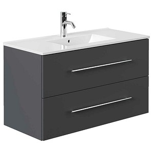POSSEIK Waschbecken mit Unterschrank HOMELINE 100 grafit 101,0 x 47,0 x 57,8 cm