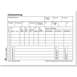 4002871291408 - Urlaubs- und Freistellungsantrag 2914 A6-quer 1x 50 Blatt 4002871291408 RNK
