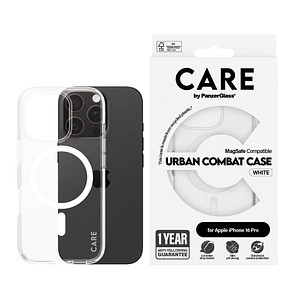 5715685004049 - 0 CARE by PanzerGlass® Flagship Case Transparent Urban Combat Weiß MagSafe für iPhone 16 Pro 5715685004049 - 0 CARE by PanzerGlass® Flagship Case Transparent Urban Combat Weiß MagSafe für iPhone 16 Pro