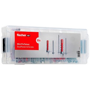 4048962426229 - fischer Mini FixTainer - DuoPower 560097 Dübel- und Schrauben-Sortiment Ø 45 5 6 8 mm 30 40 50 60 mm 95 Stück
