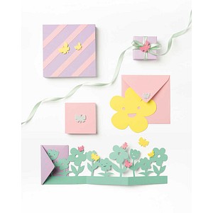 4001868143898 - Moosgummi Glitter-Sticker BUTTERFLIES gelb pink mint lila 40 St