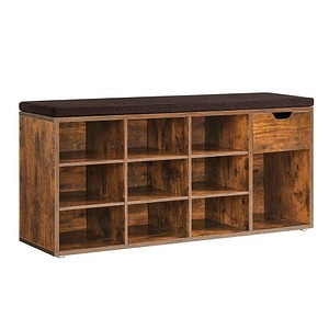 VASAGLE Schuhbank LHS024T01V1 vintagebraun, dunkelbraun Holz 104,0 cm