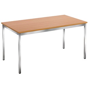 3700245512517 - Schreibtisch 25-T148RCH 65-130cm (H) 140x80cm (BxT) rechteckig buche   chrom 3700245512517 SODEMATUB