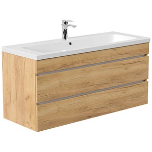 POSSEIK Waschbecken mit Unterschrank FELLINI 120 eiche gold 120,0 x 48,0 x 58,4 cm