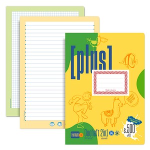 Formati® Doppelheft Lineatur kariert und liniert blanko DIN A4 mit Rand, 20 Blatt, 1 St.