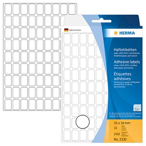 4008705023306 - HERMA Vielzwecketiketten 10 x 16 mm weiß permanent haftend zur Handbeschriftung