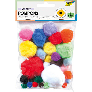 folia Pompons mehrfarbig Mix Ø 1,0-5,0 cm