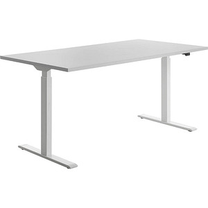 4014296873794 - Sitz-Steh-Schreibtisch E-Table TTS16080WG elektrisch höhenverstellbar 70-120cm (H) 160cmx80cm (BxT) rechteckig lichtgrau   W