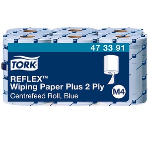 TORK Putztuchrollen Reflex™ Advanced M4 2-lagig blau, 450 Blätter, 6 Rollen