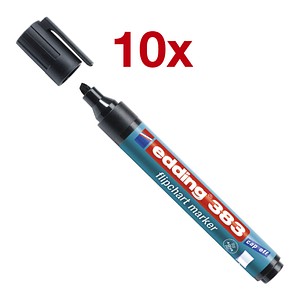 4004764013821 - Flipchart-Marker 383 655TFEN Pack schwarz 1-5mm Keilspitze 4004764013821 10 Stück