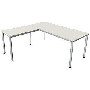 4044917444188 - Prime Schreibtisch weiß L-Form 6-Fuß-Gestell silber 1800 x 1800 cm