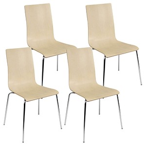 5901747064957 - Besucherstuhl Cafe VII ahorn chrom ohne Armlehnen 4-Fuß-Gestell 5901747064957 4 Stück 5901747064957 - Besucherstuhl Cafe VII ahorn chrom ohne Armlehnen 4-Fuß-Gestell 5901747064957 4 Stück