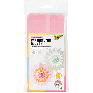 folia Papiertüten für Dekoblumen Sweet Blossom rosa/mint