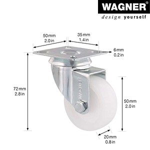 4001073056129 - Apparate-Lenkrolle ECO RO 1250 weiß 4001073056129 WAGNER design yourself