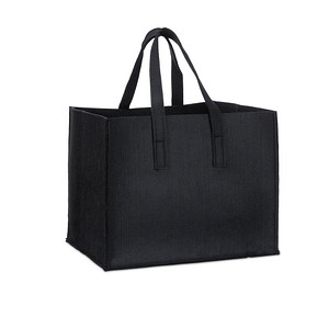 relaxdays Kaminholztasche 50,0 l schwarz 43,0 x 36,5 x 34,5 cm