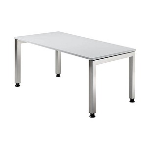 4032062025369 - HAMMERBACHER Prokura höhenverstellbarer Schreibtisch lichtgrau rechteckig 4-Fuß-Gestell silber 1600 x 800 cm 4032062025369 - HAMMERBACHER Prokura höhenverstellbarer Schreibtisch lichtgrau rechteckig 4-Fuß-Gestell silber 1600 x 800 cm