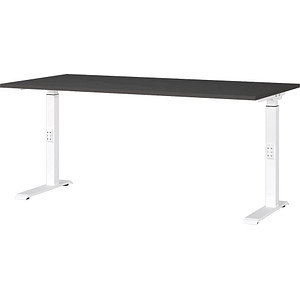 4005949791176 - Schreibtisch DOWNEY 7911-569 manuell höhenverstellbar 68-91cm (H) 160cmx80cm (BxT) rechteckig grafit Weiß 4005949791176 GE 4005949791176 - Schreibtisch DOWNEY 7911-569 manuell höhenverstellbar 68-91cm (H) 160cmx80cm (BxT) rechteckig grafit Weiß 4005949791176 GE