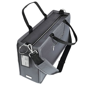 4004360776892 - Laptoptasche Desk Sharing Bag Premium L für Laptops bis 173″ 2 große und 5 kleine Fächer Tragegriffe Schultergurt RPET dunkelgrau