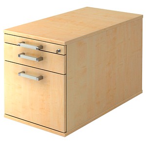 4032062121283 - PRO SIGNA TC20 CE - Rollcontainer Ahorn Holz mit Hängeregistratur Chromgriff Metall