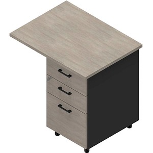 Quadrifoglio Standcontainer dunkelgrau, beton 3 Auszüge Kunststoff-Stangengriff dunkelgrau 80,0 x 60,0 x 75,0 cm