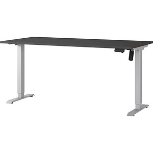 4005949802728 - GERMANIA Boras höhenverstellbarer Schreibtisch grafit rechteckig T-Fuß-Gestell silber 1600 x 800 cm