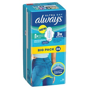 always Binden Ultra Day Normal mit Flügeln für leichte bis mittlere Tage, 24 St.