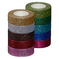 folia Glitter Tape Deko-Klebeband glänzend 15,0 mm x 5,0 m 10 Rollen