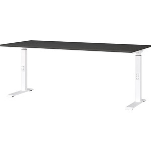 4005949791237 - Schreibtisch DOWNEY 7912-569 manuell höhenverstellbar 68-91cm (H) 180cmx80cm (BxT) rechteckig grafit Weiß 4005949791237 GE 4005949791237 - Schreibtisch DOWNEY 7912-569 manuell höhenverstellbar 68-91cm (H) 180cmx80cm (BxT) rechteckig grafit Weiß 4005949791237 GE