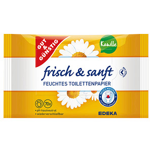 GUT&GÜNSTIG Feuchtes Toilettenpapier frisch & sanft 1-lagig, 2x 70 Tücher